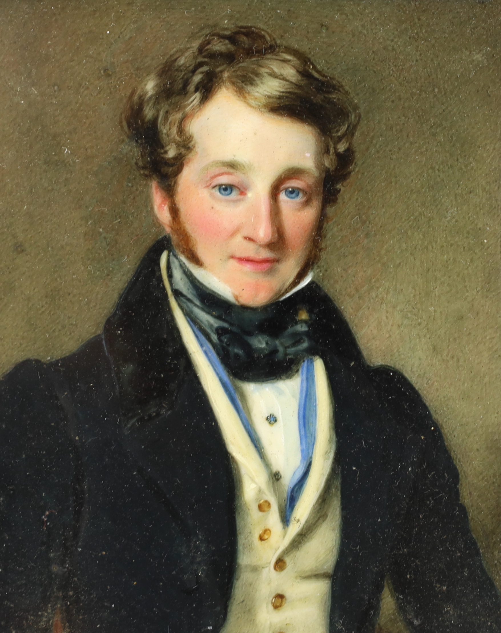 English School circa 1830, Portrait miniature of George Robert Smith (1793-1869), watercolour on ivory, 8.8 x 7cm. CITES Submission reference Y27J3P8N
